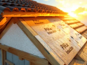 Professionele dakisolatie installatie met PIR-panelen tussen houten spanten en dampscherm in schuine dakconstructie